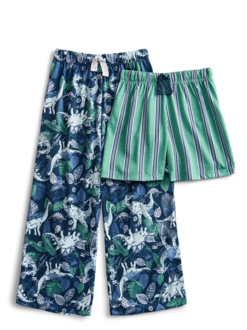 Wonder Nation Boys Sleep Pants and Shorts Set, 2-Pack, Green Blue New